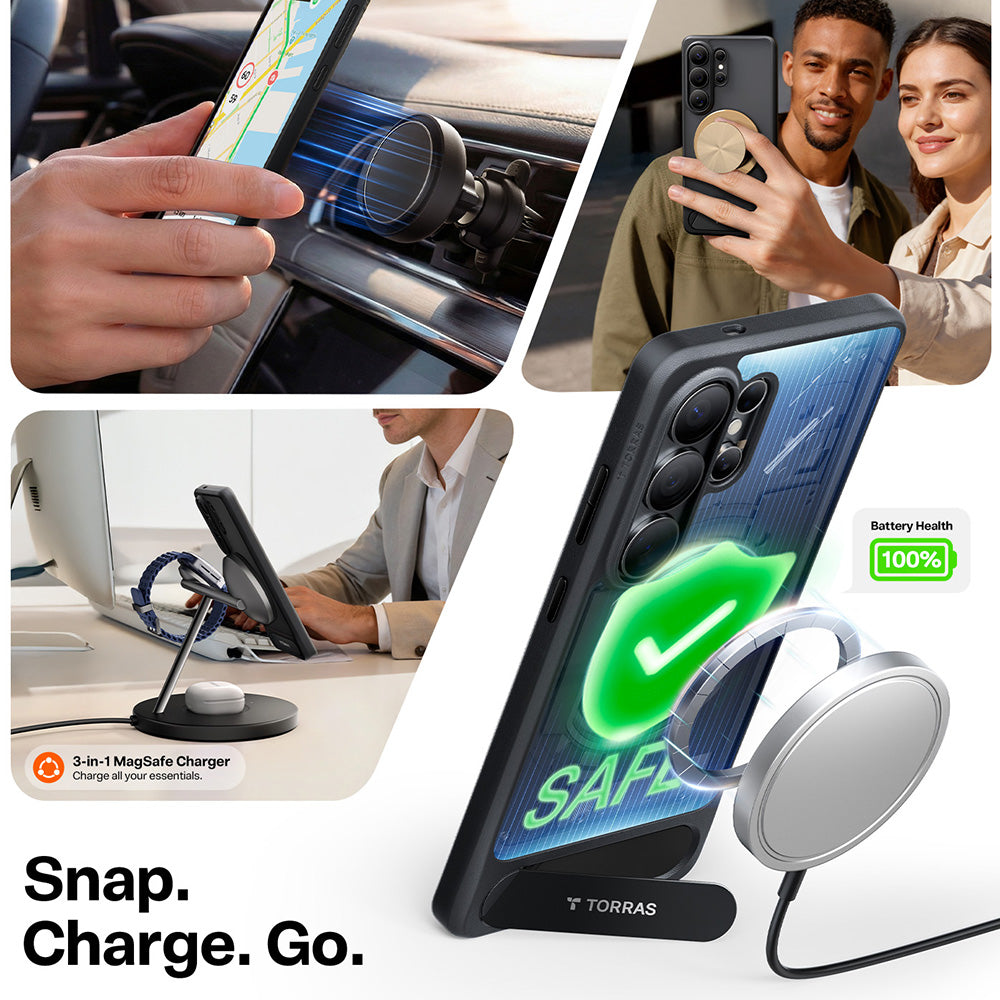 MagSafe Case for Samsung Galaxy S26 Ultra, Torras, Pstand, Black