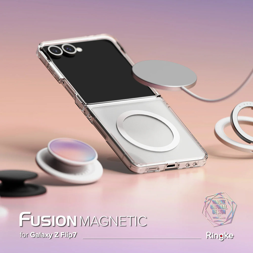 MagSafe Case for Samsung Galaxy Z Flip7 F766, Ringke, Fusion, Transparent