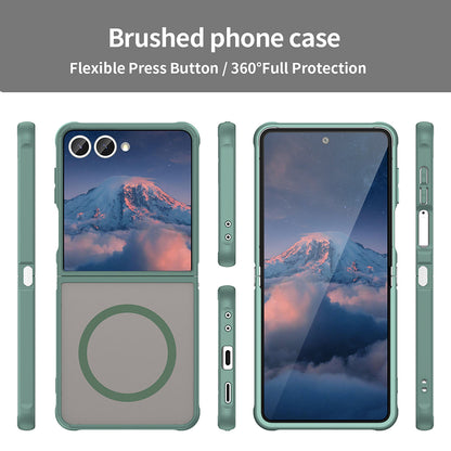 MagSafe Case for Samsung Galaxy Z Flip7 F766, Techsuit, HaloFrost II, Green