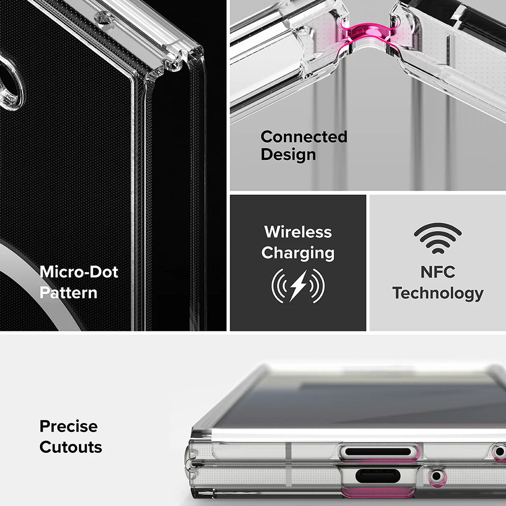 MagSafe Case for Samsung Galaxy Z Fold7 F966, Ringke, Fusion, Transparent