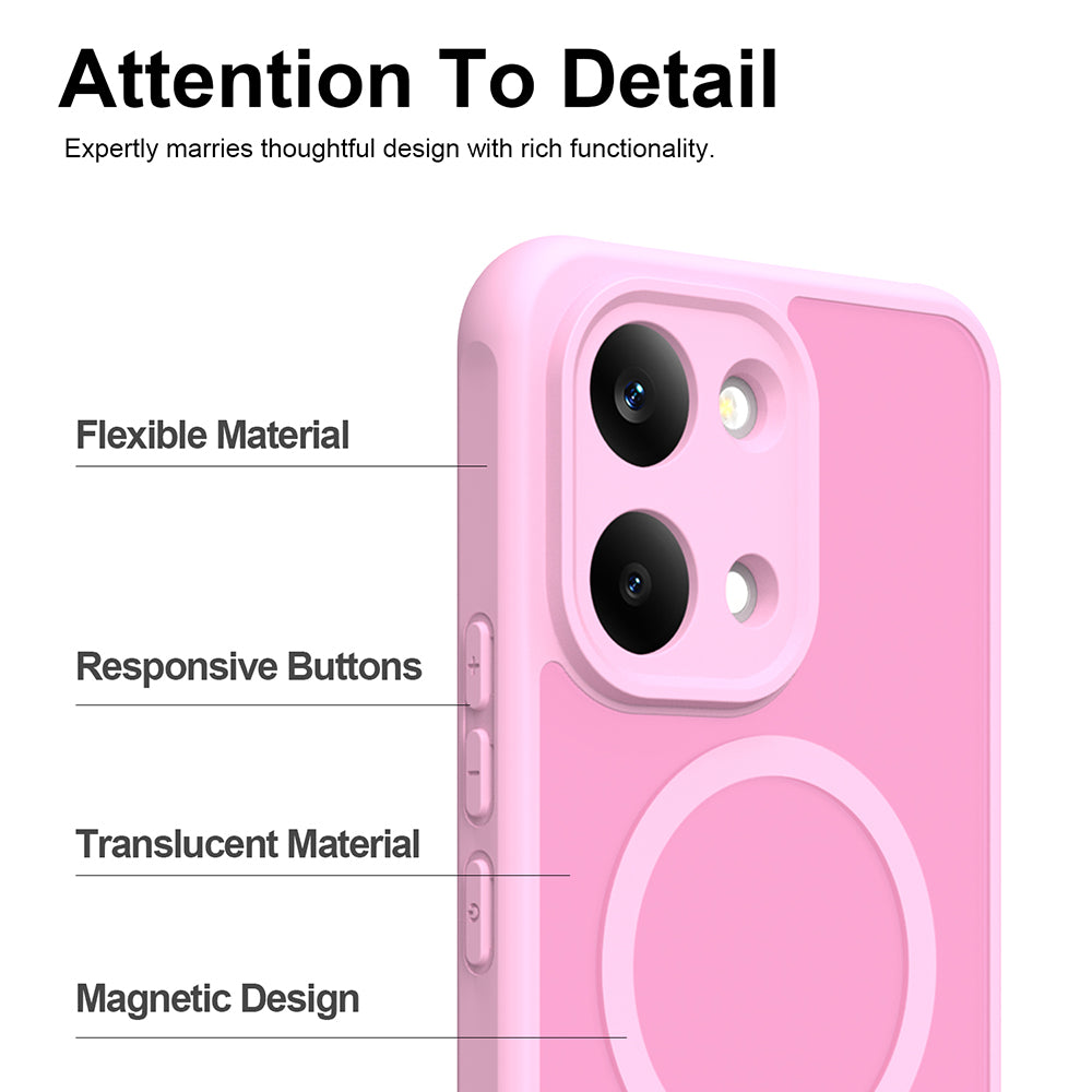 MagSafe Case for Xiaomi Redmi 17 5G / 17 4G, Techsuit, HaloFrost II, Pink