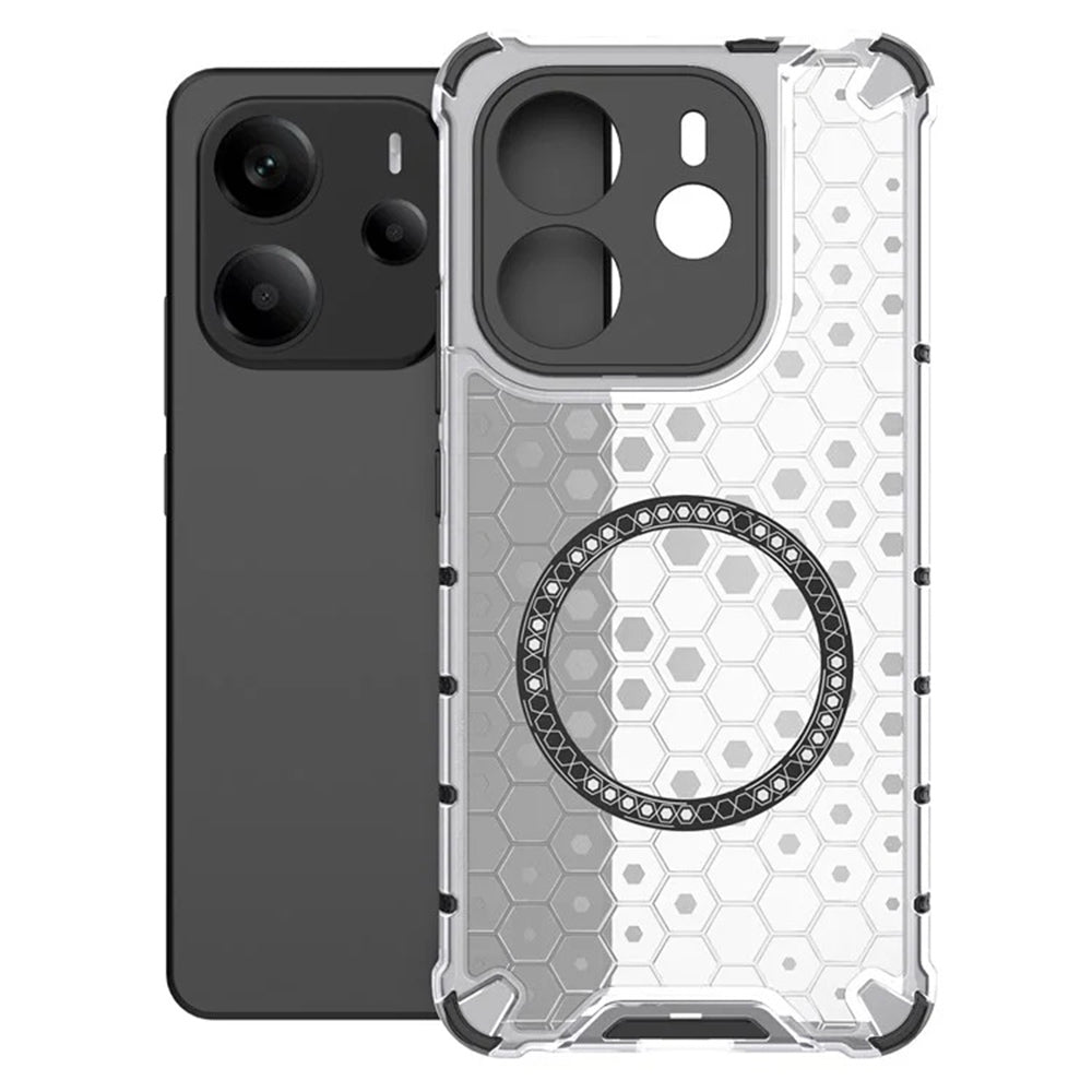 MagSafe Case for Xiaomi Redmi Note 14 4G (Regional), Techsuit, HoneyComb Shield, White