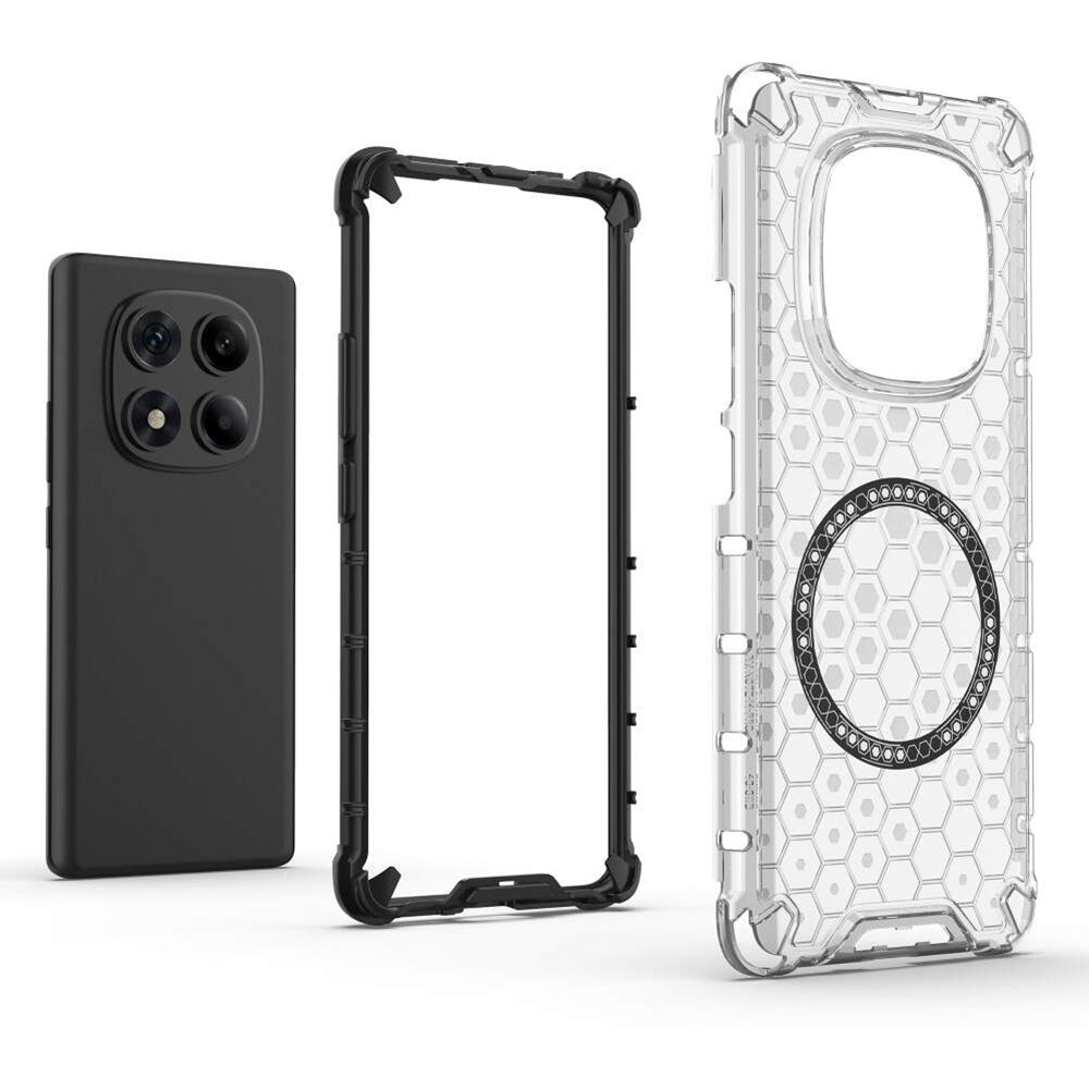 MagSafe Case for Xiaomi Redmi Note 14 Pro 4G, Techsuit, HoneyComb Shield, Black