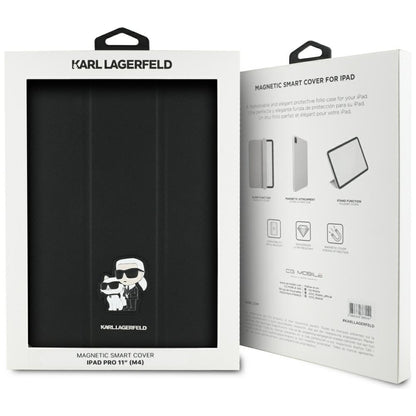 Case for Apple iPad Pro 11 (2024), Karl Lagerfeld, Saffiano Karl & Choupette, Black.