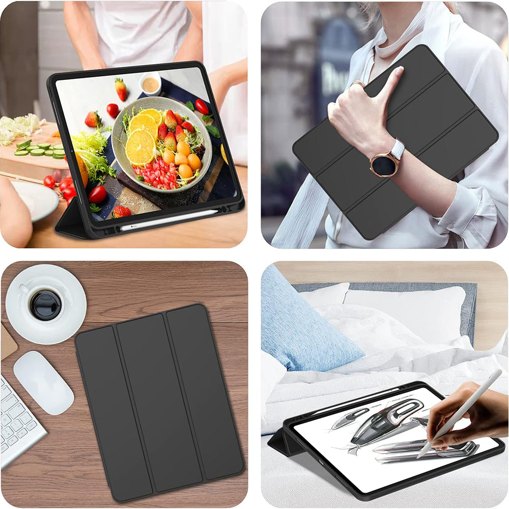 Case for Apple iPad Pro 12.9 (2022) / Pro 12.9 (2021) / Pro 12.9 (2020) / Pro 12.9 (2018), Techsuit, Flex Trifold, Black