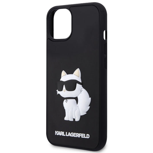 Case for Apple iPhone 14 Plus, Karl Lagerfeld, 3D Rubber Choupette, Black