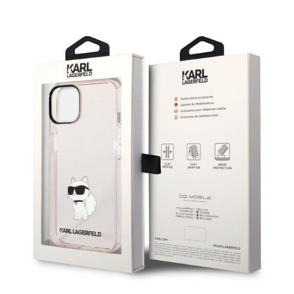 Case for Apple iPhone 14 Plus, Karl Lagerfeld, Ikonik Choupette, Pink