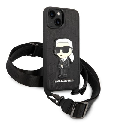 Case for Apple iPhone 14 Plus, Karl Lagerfeld, Monogram Ikonik Karl, White