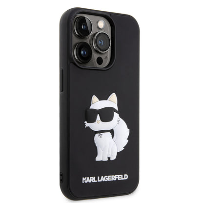 Case for Apple iPhone 14 Pro, Karl Lagerfeld, 3D Rubber Choupette, Black