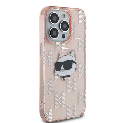 Case for Apple iPhone 14 Pro Max, Karl Lagerfeld, IML Luxury Monogram Choupette's Head, Pink