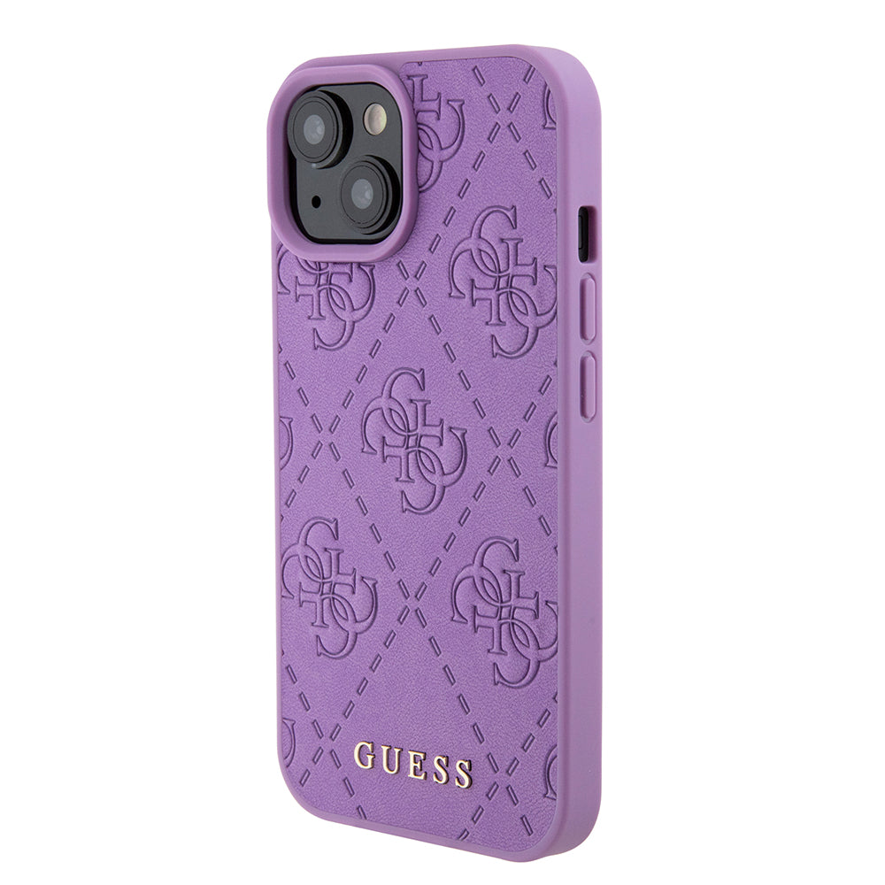 Case for Apple iPhone 15, Guess, 4G Stamped, Light Purple