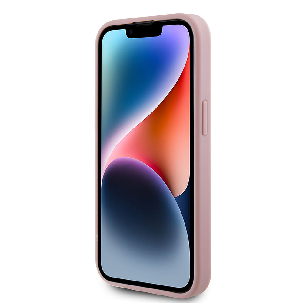 Case for Apple iPhone 15, Guess, Glitter Big 4G Script, Pink