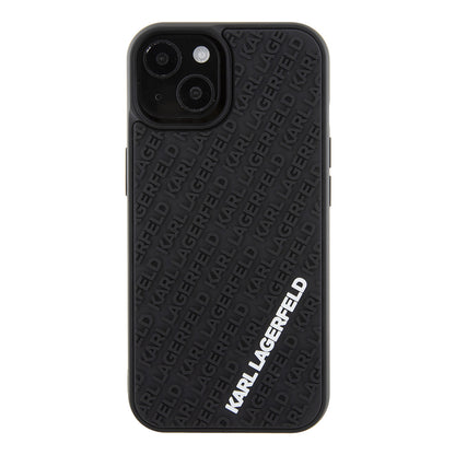 Case for Apple iPhone 15, Karl Lagerfeld, 3D Rubber Multi Logo, Black