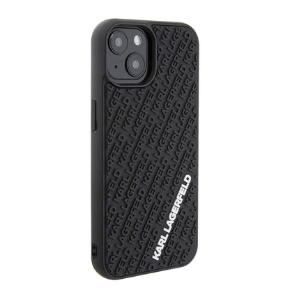 Case for Apple iPhone 15, Karl Lagerfeld, 3D Rubber Multi Logo, Black