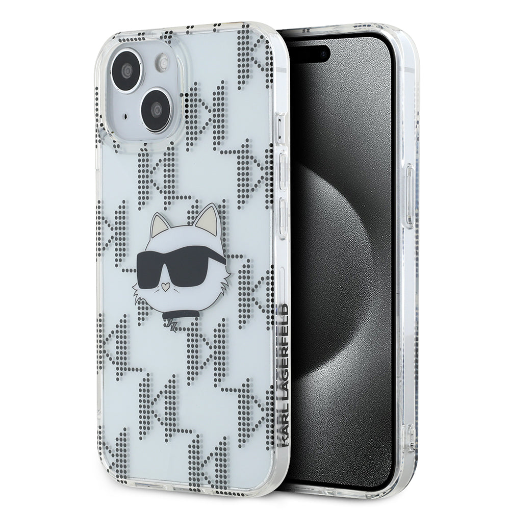 Case for Apple iPhone 15, Karl Lagerfeld, IML Electroplated Choupette Head, Transparent