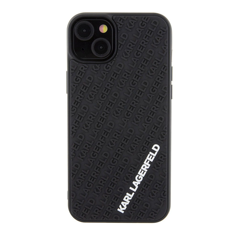 Case for Apple iPhone 15 Plus, Karl Lagerfeld, 3D Rubber Multi Logo, Black