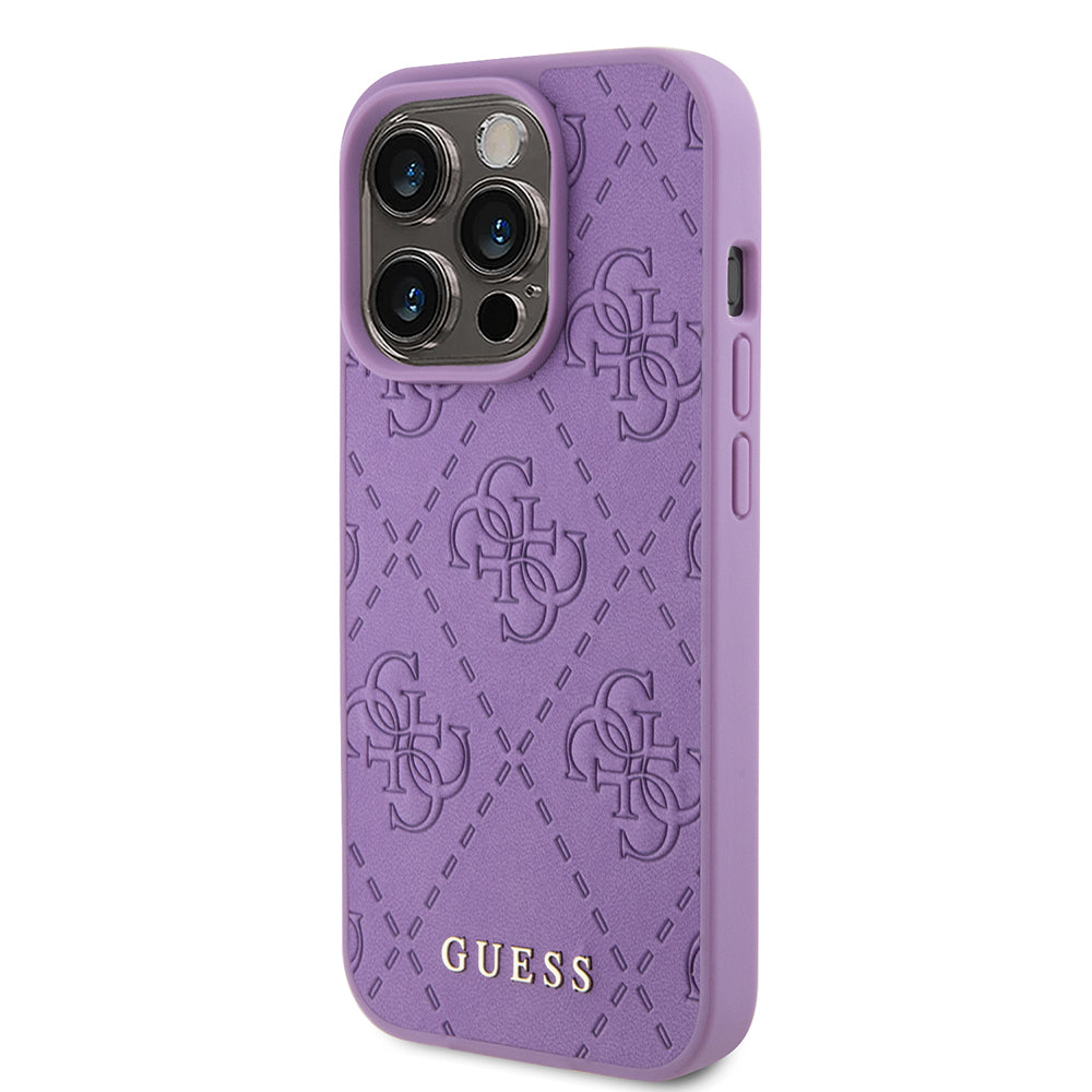 Case for Apple iPhone 15 Pro, Guess, 4G Stamped, Light Purple