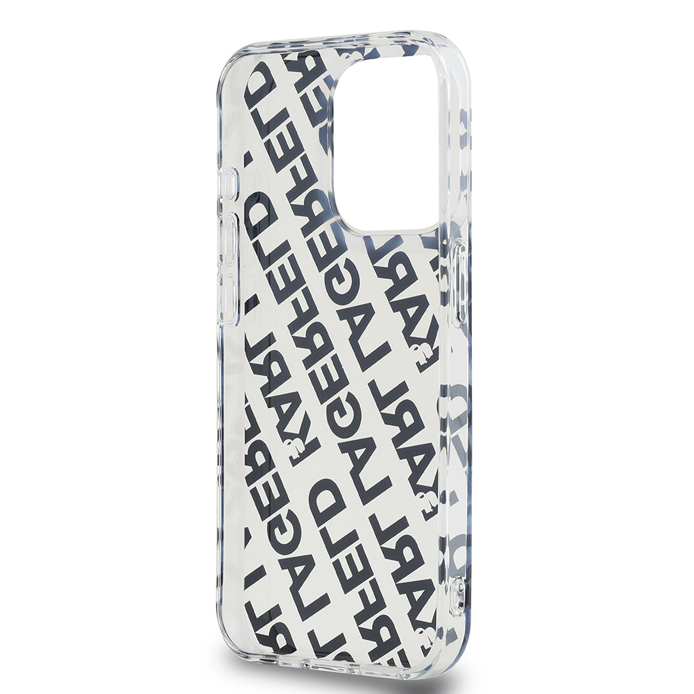 Case for Apple iPhone 15 Pro, Karl Lagerfeld, IML Electroplated Repeated Logo, Gold