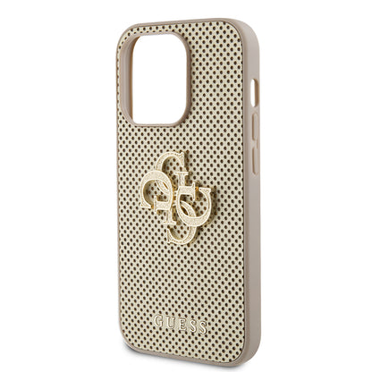 Case for Apple iPhone 15 Pro Max, Guess, Perforated 4G, Gold