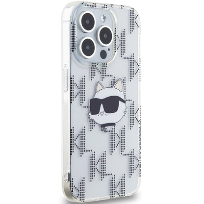 Case for Apple iPhone 15 Pro Max, Karl Lagerfeld, IML Electroplated Choupette Head, Transparent