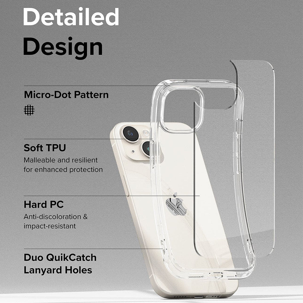 Case for Apple iPhone 15, Ringke, Fusion, Transparent