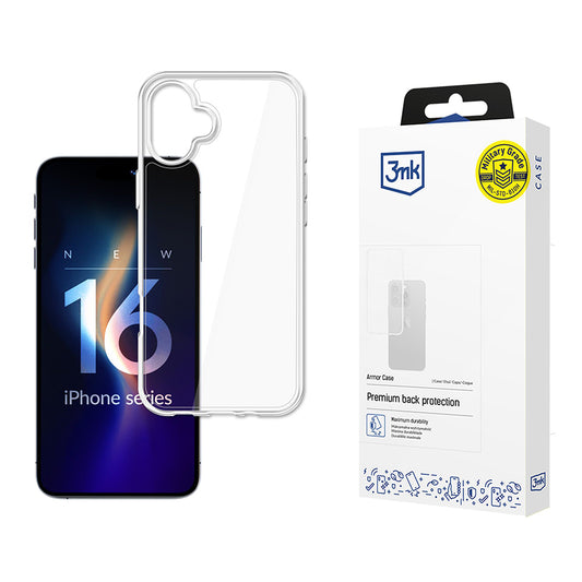 Case for Apple iPhone 16, 3MK, Armor, Transparent