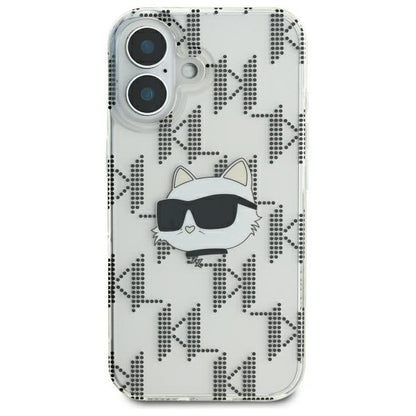 Case for Apple iPhone 16, Karl Lagerfeld, IML Luxury Electroplated Choupette's Head, Transparent