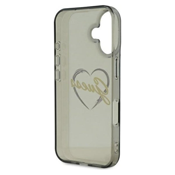 Case for Apple iPhone 16 Plus, Guess, IML Heart, Black