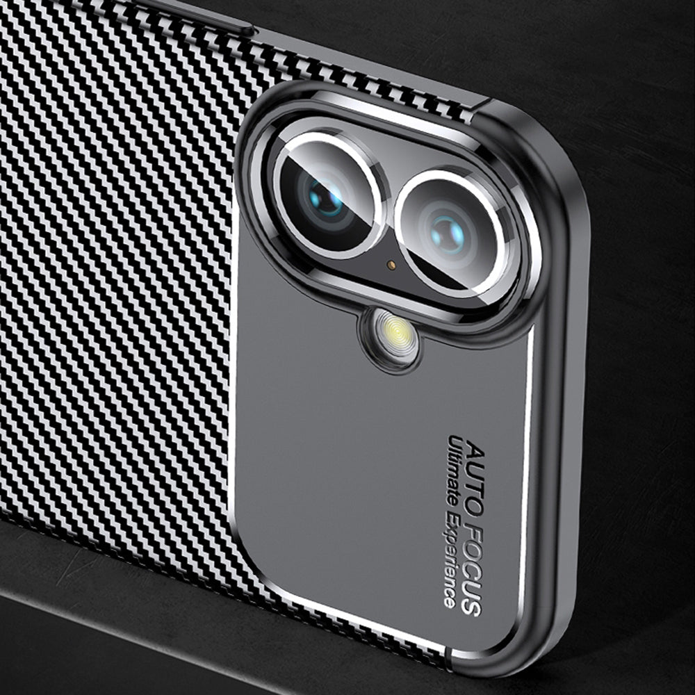 Case for Apple iPhone 16 Plus, Techsuit, CarbonFiber, Black