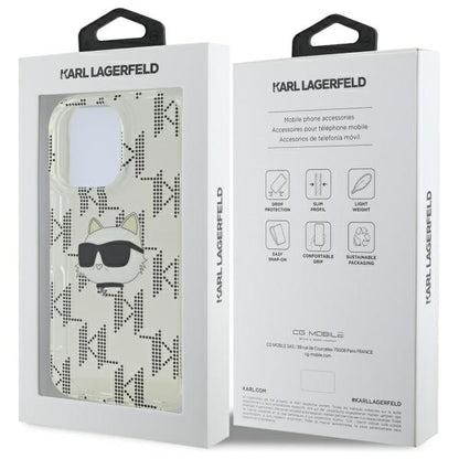 Case for Apple iPhone 16 Pro, Karl Lagerfeld, IML Luxury Electroplated Choupette's Head, Transparent