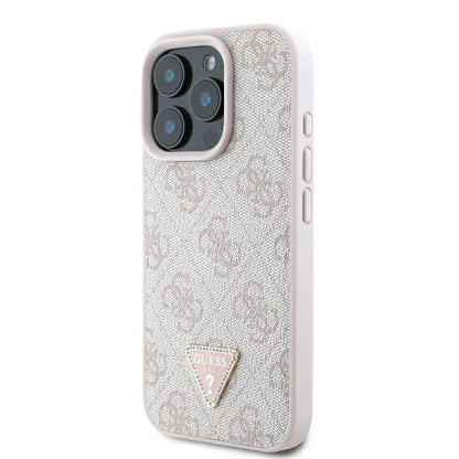 Case for Apple iPhone 16 Pro Max, Guess, Crossbody 4G Triangle Strass, Pink