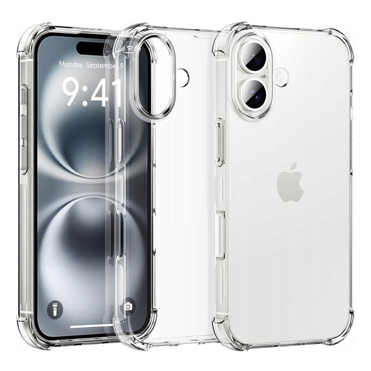 Case for Apple iPhone 16, Techsuit, Shockproof Clear (Big Lens Hole), Transparent