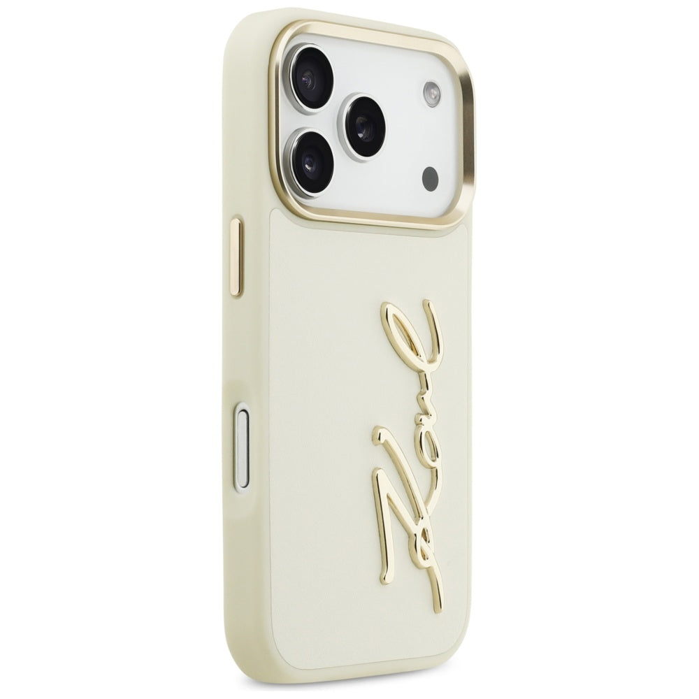 Case for Apple iPhone 17 Pro, Karl Lagerfeld, Script Logo, Beige