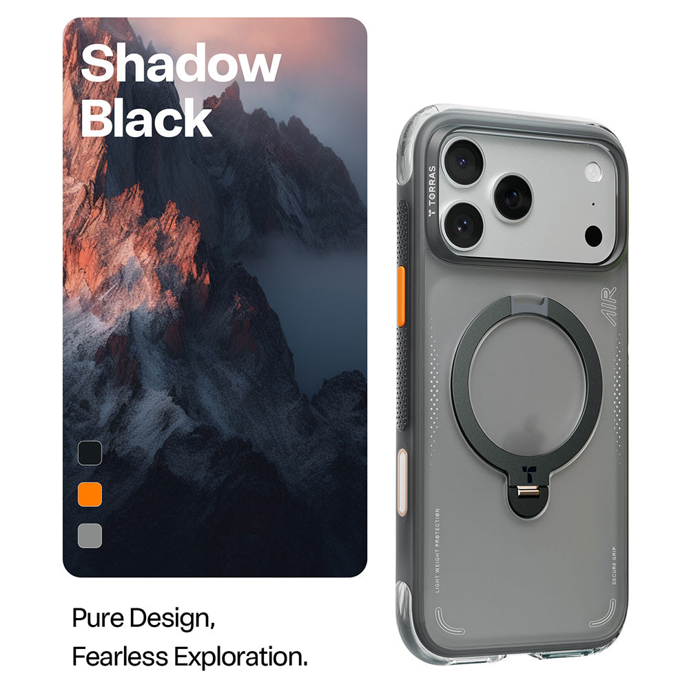 Case for Apple iPhone 17 Pro, Torras, Ostand Spin Air, Gray