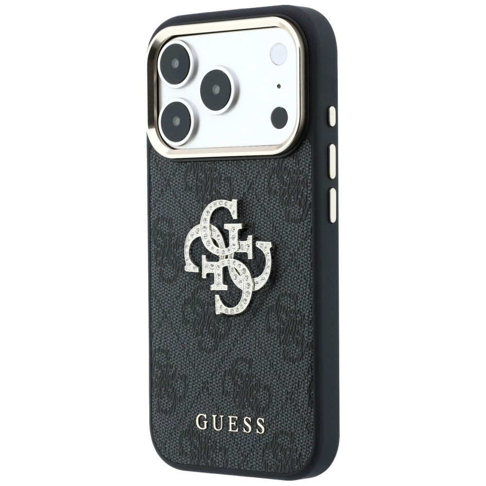 Case for Apple iPhone 18 Pro / 17 Pro, Guess, 4G Big Strass Logo, Black