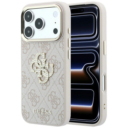 Case for Apple iPhone 18 Pro / 17 Pro, Guess, 4G Big Strass Logo, Pink