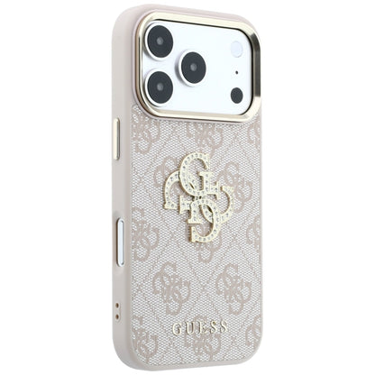 Case for Apple iPhone 18 Pro / 17 Pro, Guess, 4G Big Strass Logo, Pink
