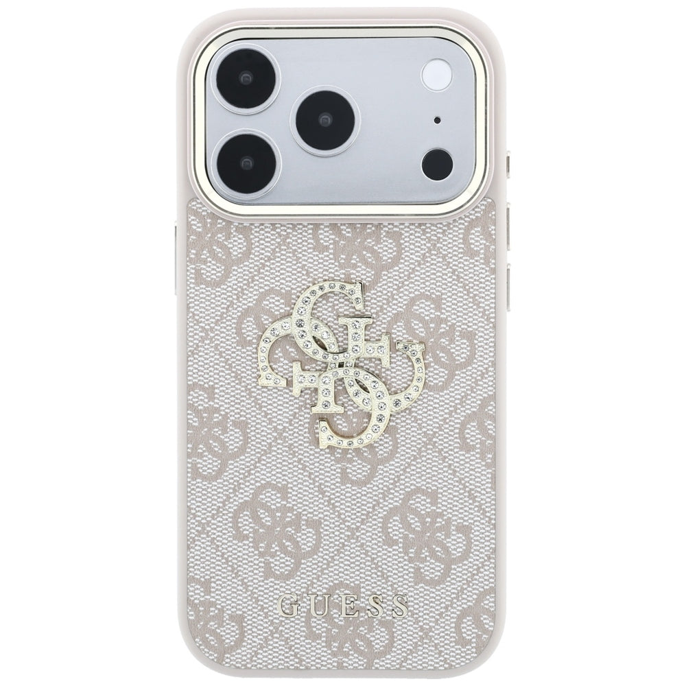 Case for Apple iPhone 18 Pro / 17 Pro, Guess, 4G Big Strass Logo, Pink