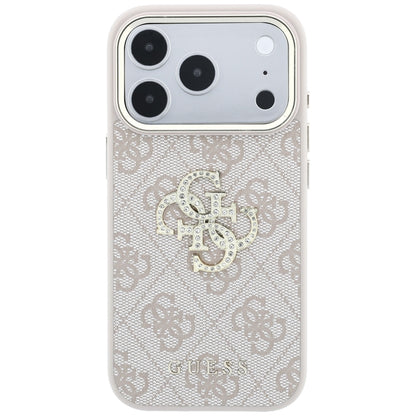 Case for Apple iPhone 18 Pro / 17 Pro, Guess, 4G Big Strass Logo, Pink