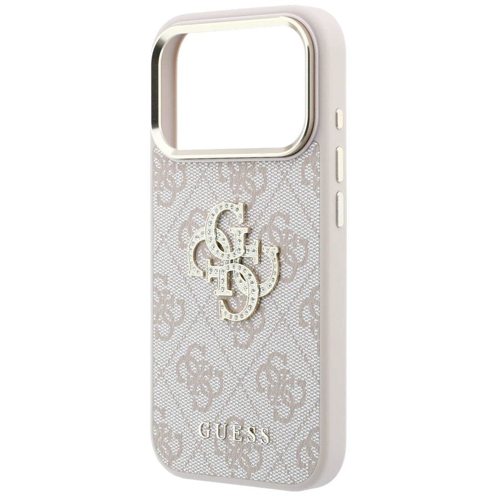 Case for Apple iPhone 18 Pro / 17 Pro, Guess, 4G Big Strass Logo, Pink