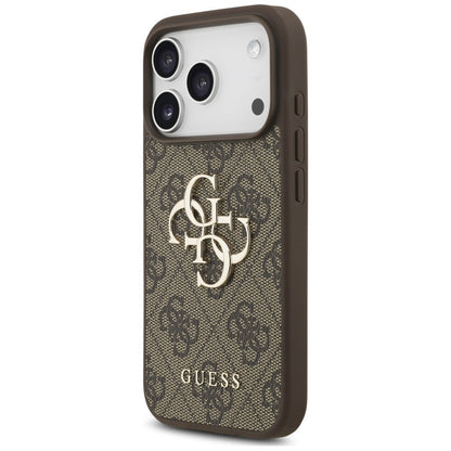 Case for Apple iPhone 18 Pro / 17 Pro, Guess, 4G Classic Logo with Strap, Brown