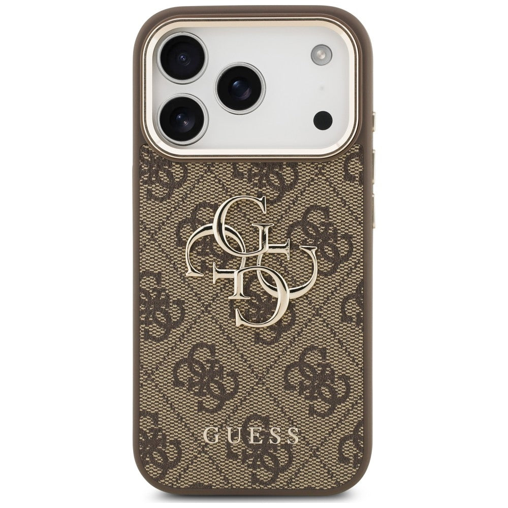 Case for Apple iPhone 18 Pro / 17 Pro, Guess, 4G Classic Logo with Strap, Golden Brown
