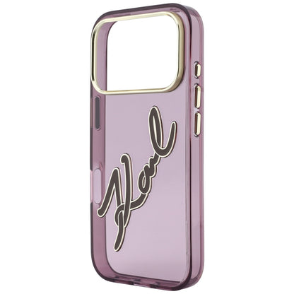 Case for Apple iPhone 18 Pro / 17 Pro, Karl Lagerfeld, IML Big Signature Resin Logo and Metal Frame, Burgundy