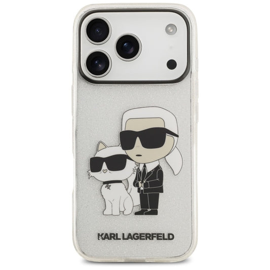 Case for Apple iPhone 18 Pro / 17 Pro, Karl Lagerfeld, IML Glitter Karl and Choupette NFT, Transparent