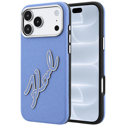 Case for Apple iPhone 18 Pro / 17 Pro, Karl Lagerfeld, Smooth Big Resin Signature Logo, Blue