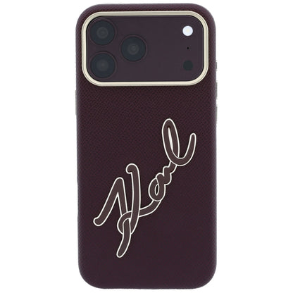 Case for Apple iPhone 18 Pro / 17 Pro, Karl Lagerfeld, Smooth Big Resin Signature Logo, Burgundy