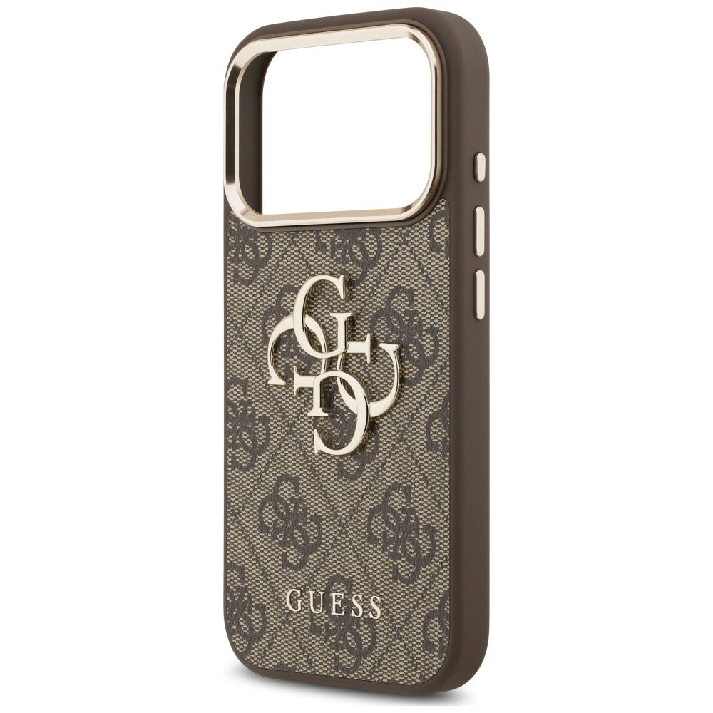 Case for Apple iPhone 18 Pro Max / 17 Pro Max, Guess, 4G Classic Logo with Strap, Brown Gold
