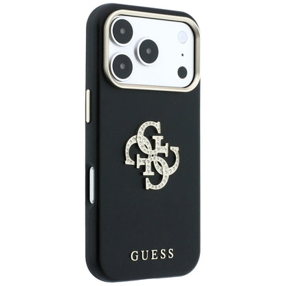 Case for Apple iPhone 18 Pro Max / 17 Pro Max, Guess, Smooth Big Strass Logo, Black