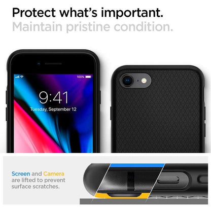 Case for Apple iPhone SE (2022) / SE (2020) / 8 / 7, Spigen, Liquid Air, Black 042CS20511