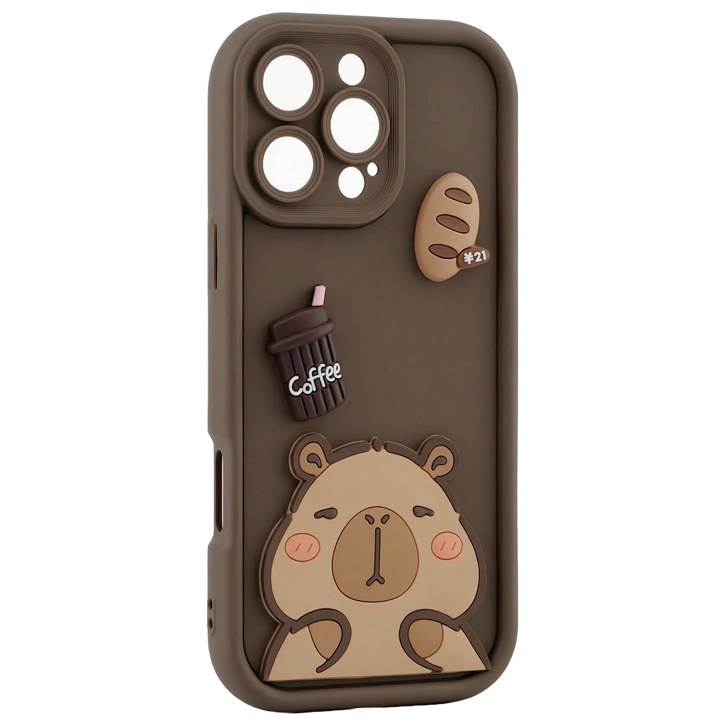 Case for Apple iPhone 12, OEM, Ultra Trendy 3D Capybara, Brown